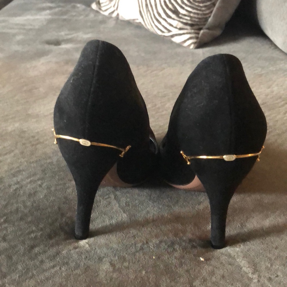 Gucci Charlotte Suede GG Horsebit Pumps